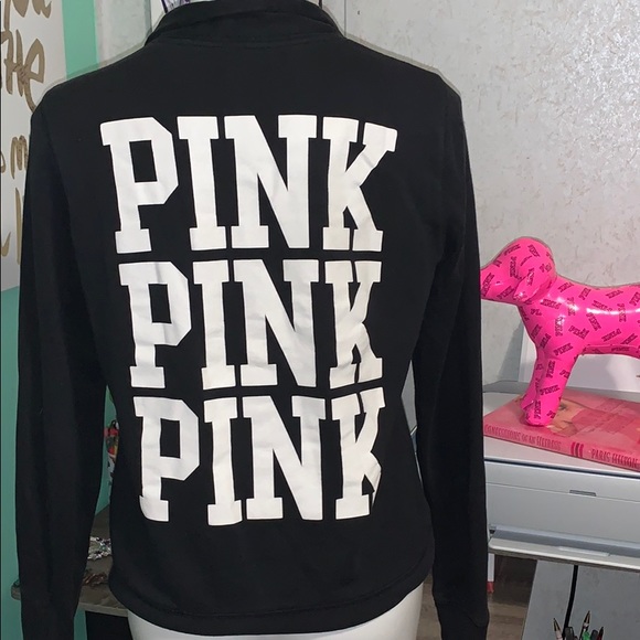PINK Victoria's Secret Tops - PINK victoria’s secret black half zip